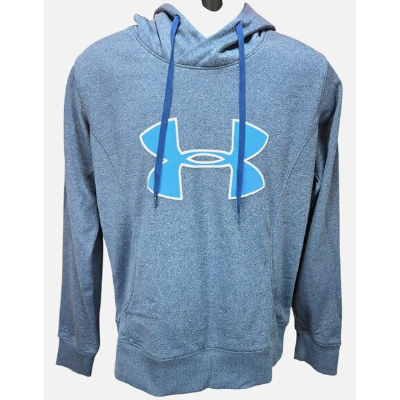Under Armour ColdGear Womens Hoodie Medium Semi-Fitted Blue & Grey Polyester - Picture 1 of 8
